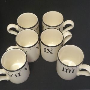 Set of 6 Arthur Wood roman numeral mugs England